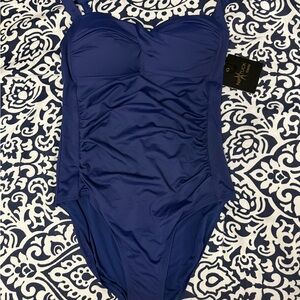 Stylish Navy Women's One-Piece Swimsuit
